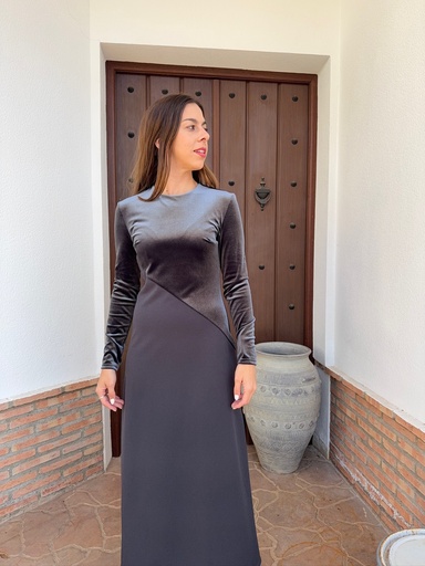Vestido terciopelo combinado