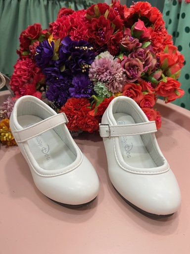 tacones niña blanco
